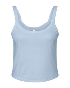 BELLA + CANVAS 1012 Women’s Micro Rib Spaghetti Strap Tank – Solid Baby Blue Blend