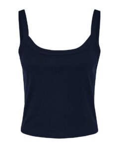 BELLA + CANVAS 1012 Women’s Micro Rib Spaghetti Strap Tank – Solid Navy Blend (back)