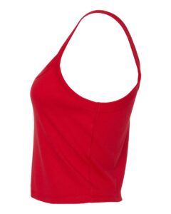 BELLA + CANVAS 1012 Women’s Micro Rib Spaghetti Strap Tank – Solid Red Blend (side)