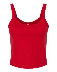 BELLA + CANVAS 1012 Women’s Micro Rib Spaghetti Strap Tank – Solid Red Blend