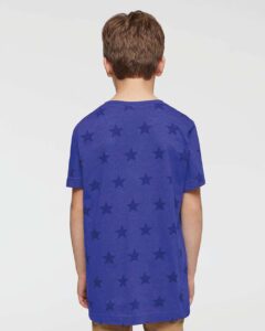 Code Five 2229 Youth Star Print Tee – Royal Star (on model back)