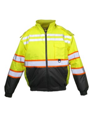 Kishigo JS156 Unisex Economy Contrast Class 3 Bomber Jacket – Lime