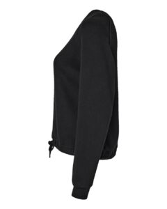 LAT 3528 Women’s Relaxed Boxy Crewneck Sweatshirt – Black (side)