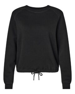 LAT 3528 Women’s Relaxed Boxy Crewneck Sweatshirt – Black