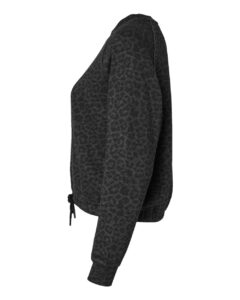 LAT 3528 Women’s Relaxed Boxy Crewneck Sweatshirt – Black Leopard (side)