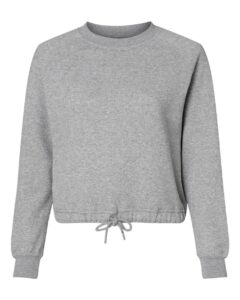 LAT 3528 Women’s Relaxed Boxy Crewneck Sweatshirt – Heather