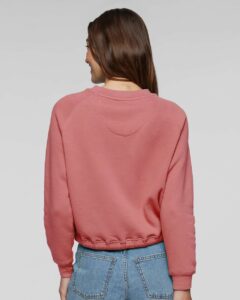 LAT 3528 Women’s Relaxed Boxy Crewneck Sweatshirt – Mauvelous (on model back)