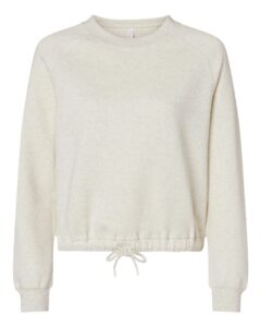 LAT 3528 Women’s Relaxed Boxy Crewneck Sweatshirt – Natural Heather