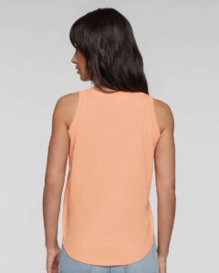 LAT 3592 Women’s Relaxed Fine Jersey Tank – Peachy (on model back)