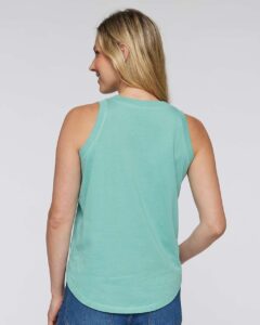 LAT 3592 Women’s Relaxed Fine Jersey Tank – Saltwater (on model back)