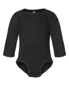 Rabbit Skins 4421 Infant Fine Jersey Long Sleeve Bodysuit – Black