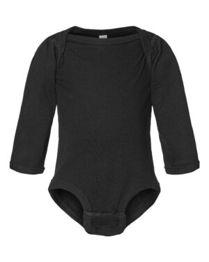 Rabbit Skins 4421 Infant Fine Jersey Long Sleeve Bodysuit – Black