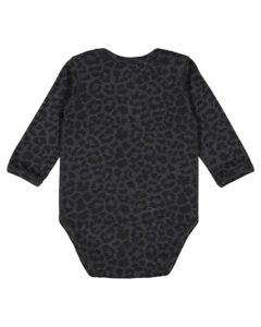 Rabbit Skins 4421 Infant Fine Jersey Long Sleeve Bodysuit – Black Leopard (back)