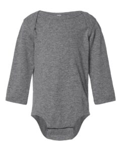 Rabbit Skins 4421 Infant Fine Jersey Long Sleeve Bodysuit – Granite Heather