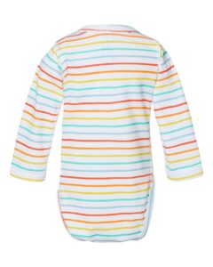 Rabbit Skins 4421 Infant Fine Jersey Long Sleeve Bodysuit – Rainbow Stripe (back)