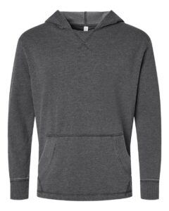 LAT 6936 Unisex Vintage Wash Hoodie Sweatshirt – Washed Black