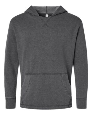 LAT 6936 Unisex Vintage Wash Hoodie Sweatshirt – Washed Black