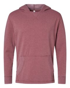 LAT 6936 Unisex Vintage Wash Hoodie Sweatshirt – Washed Rouge