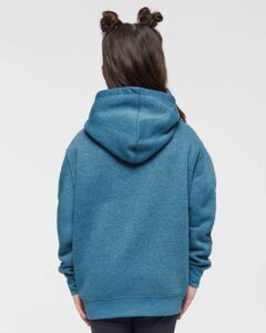 LAT 2296 Youth Hoodie Sweatshirt – Bermuda Blackout (on model back)