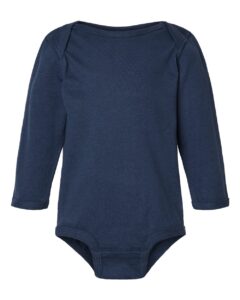 Rabbit Skins 4421 Infant Fine Jersey Long Sleeve Bodysuit – Denim