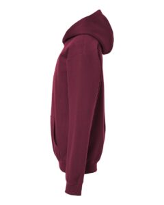 Gildan SF500B Youth Softstyle® Midweight Hooded Sweatshirt – Maroon (side)