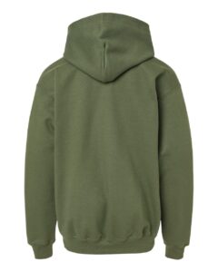 Gildan SF500B Youth Softstyle® Midweight Hooded Sweatshirt – Military Green (back)