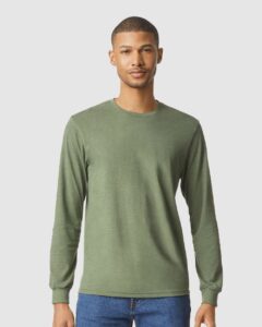 Gildan 64440CVC Unisex Softstyle® CVC Long Sleeve T-Shirt – Cactus (on model)