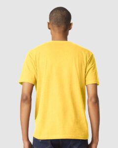 Gildan 64000CVC Unisex Softstyle® CVC T-Shirt – Daisy Mist (on model back)