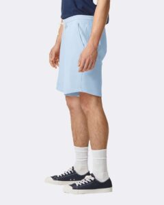Comfort Colors 1468 Unisex Garment-Dyed Lightweight Sweat Shorts – Hydrangea (on model side)