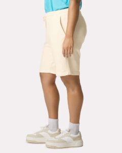 Comfort Colors 1468 Unisex Garment-Dyed Lightweight Sweat Shorts – Ivory (on model side)