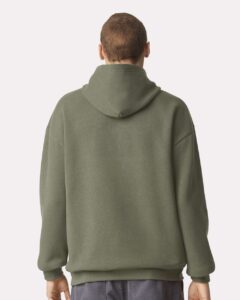 American Apparel RF498 Unisex ReFlex Fleece Hoodie Sweatshirt – Lieutenant (on model back)