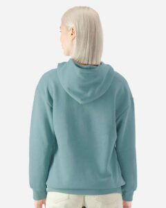 American Apparel RF498 Unisex ReFlex Fleece Hoodie Sweatshirt – Arctic (on model back)