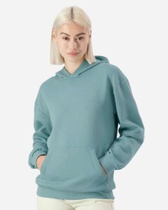 American Apparel RF498 Unisex ReFlex Fleece Hoodie Sweatshirt – Arctic (on model)