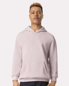 American Apparel RF498 Unisex ReFlex Fleece Hoodie Sweatshirt – Blush (on model)