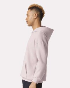 American Apparel RF498 Unisex ReFlex Fleece Hoodie Sweatshirt – Blush (on model side)