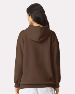 American Apparel RF498 Unisex ReFlex Fleece Hoodie Sweatshirt – Brown (on model back)