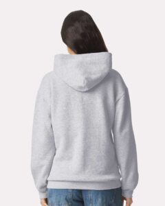 American Apparel RF498 Unisex ReFlex Fleece Hoodie Sweatshirt – Heather Grey (on model back)