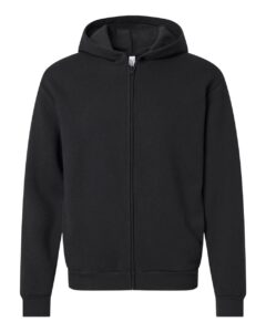 American Apparel RF497 Unisex ReFlex Fleece Full-Zip Hoodie Sweatshirt – Black