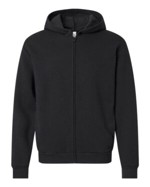 American Apparel RF497 Unisex ReFlex Fleece Full-Zip Hoodie Sweatshirt – Black