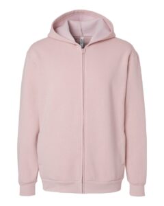 American Apparel RF497 Unisex ReFlex Fleece Full-Zip Hoodie Sweatshirt – Blush