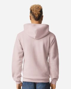 American Apparel RF497 Unisex ReFlex Fleece Full-Zip Hoodie Sweatshirt – Blush (on model back)
