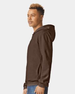 American Apparel RF497 Unisex ReFlex Fleece Full-Zip Hoodie Sweatshirt – Brown (on model side)
