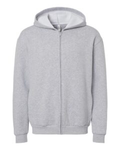 American Apparel RF497 Unisex ReFlex Fleece Full-Zip Hoodie Sweatshirt – Heather Grey