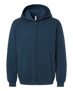 American Apparel RF497 Unisex ReFlex Fleece Full-Zip Hoodie Sweatshirt – Sea Blue