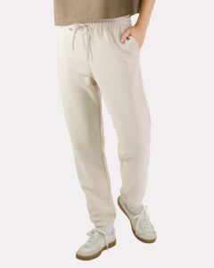 American Apparel RF491 Unisex ReFlex Fleece Sweatpants – Bone (on model)