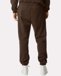 American Apparel RF491 Unisex ReFlex Fleece Sweatpants – Brown (on model back)