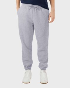American Apparel RF491 Unisex ReFlex Fleece Sweatpants – Heather Grey (on model)
