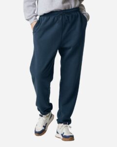 American Apparel RF491 Unisex ReFlex Fleece Sweatpants – Sea Blue (on model)