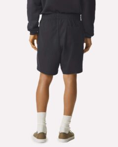 American Apparel 2PQ Unisex Pique Gym Shorts – Black (on model back)