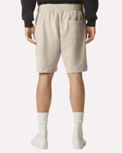 American Apparel 2PQ Unisex Pique Gym Shorts – Bone (on model back)